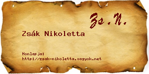 Zsák Nikoletta névjegykártya