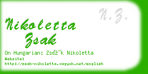 nikoletta zsak business card